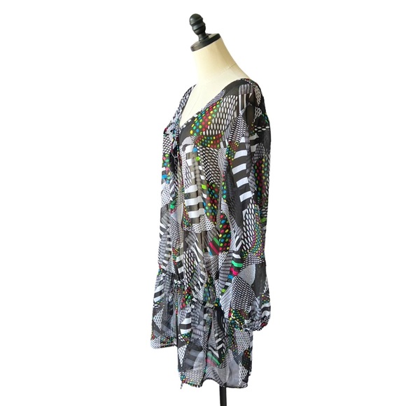 Gottex Silver Sheer Multicolor Geometric Swim Cover | L NWT - Picture 4 of 10